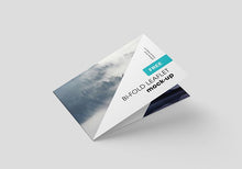 Load image into Gallery viewer, Free Set of 4 Clean Horizontal Bi-Fold Leaflet Mockups
