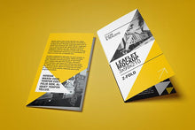 Load image into Gallery viewer, Free 5 Views of a Z-Folded Flyer Mockup