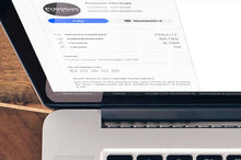 Load image into Gallery viewer, Free Woman Typing on a Macbook Pro Top View Mockup