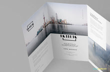 Load image into Gallery viewer, Free Photo-realistic Folded Brochure Mockup
