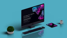 Load image into Gallery viewer, Free iMacPro + iPadPro PSD Mockup