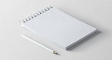 Load image into Gallery viewer, Free Perspective View of Ringed Notepad Mockup
