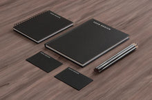 Load image into Gallery viewer, Free Black and Classic Branding Stationery PSD Mockup

