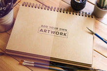 Load image into Gallery viewer, Free Artistic Set of Cardboard Sketchbook Mockup
