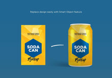 Load image into Gallery viewer, Free Vector Style Soda Can Mockup
