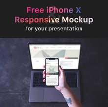 Load image into Gallery viewer, Free iPhone X - Responsive Mockup
