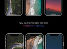 Load image into Gallery viewer, Free Hyper-Realistic Space Gray iPhone X Mockup Front View
