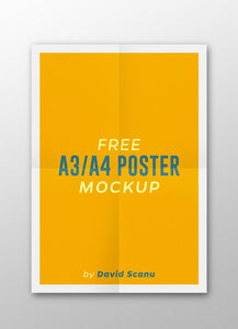 Free A3 or A4 Poster Mockup