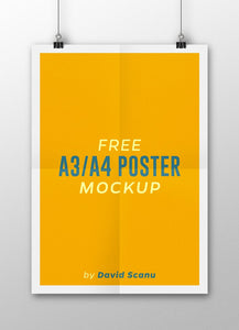 Free A3 or A4 Poster Mockup