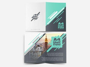 Free A4 Half Fold Flyer Mockups