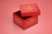 Load image into Gallery viewer, Free Red Square Gift Box Mockup
