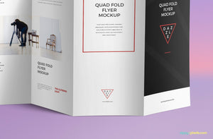 Free 4-Fold Brochure PSD Mockup