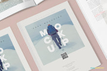 Load image into Gallery viewer, Free 3 Magazine Mockup Design Templates
