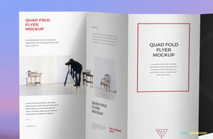 Free 4-Fold Brochure PSD Mockup