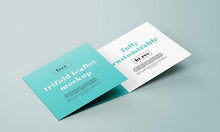 Load image into Gallery viewer, Free Collection of 5 Trifold Square Leaflet Mockups
