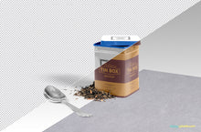 Load image into Gallery viewer, Free Cool Packaging Tin Box Mockup PSD
